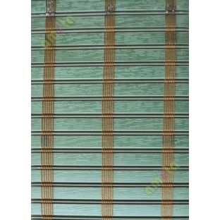 Rollup mechanism green with brown stripes PVC blind